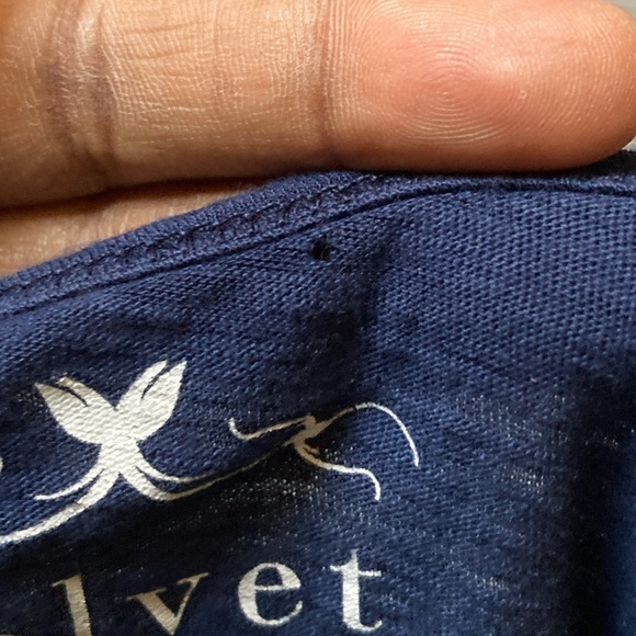 🏷 Velvet | Cotton Cold Shoulder Tee *WITH FLAW* - S, Navy Blue - Picture 7 of 7